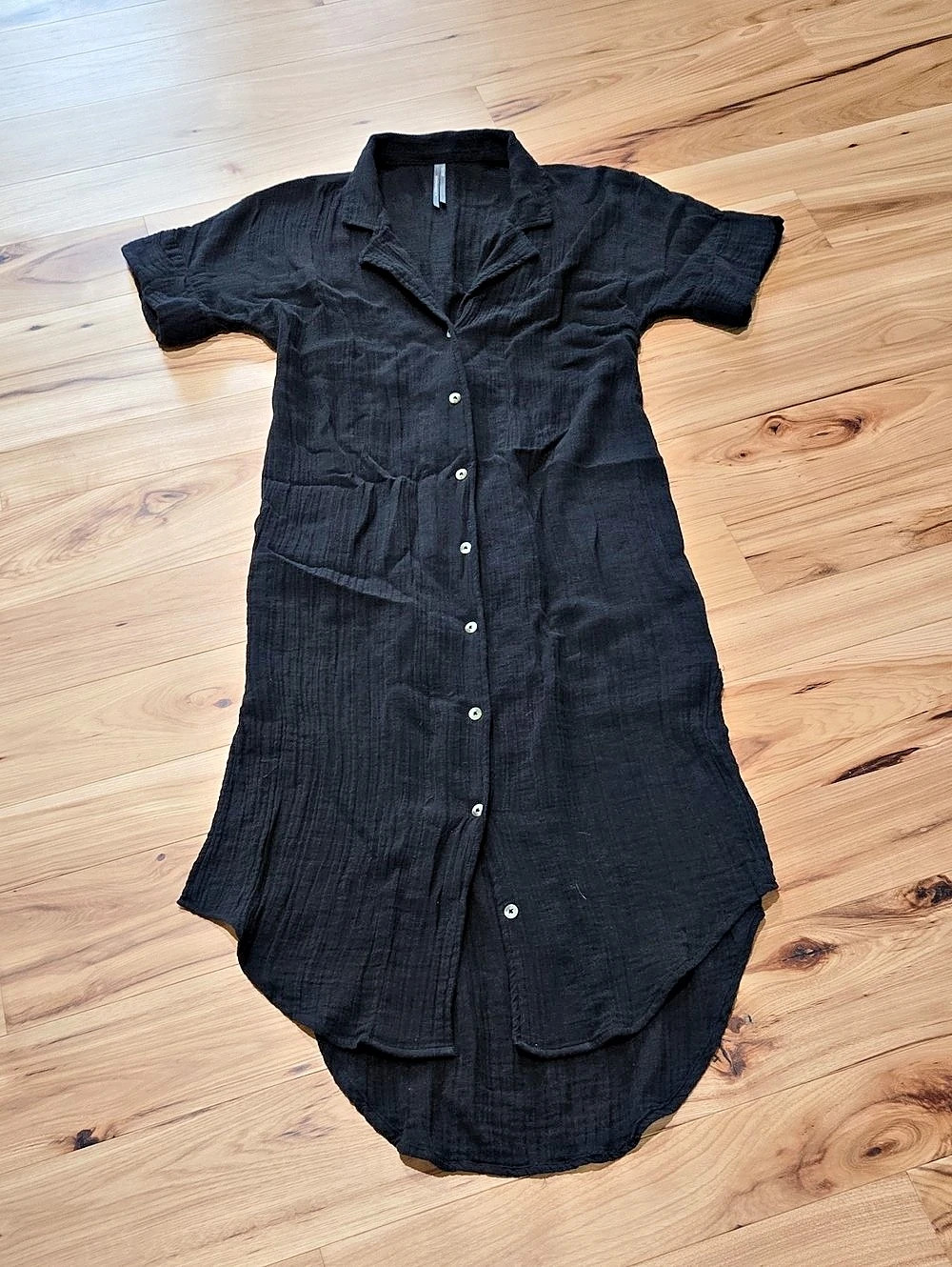 Anthropologie Black Midi Shirt Dress Small